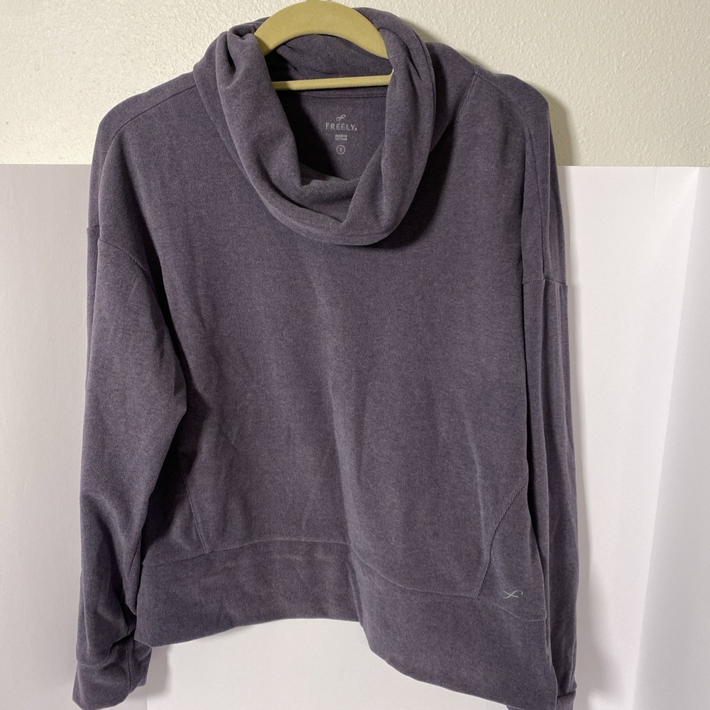 Freely Cowl Neck Soft‎ Sweatshirt  Small Purple Woman's O1